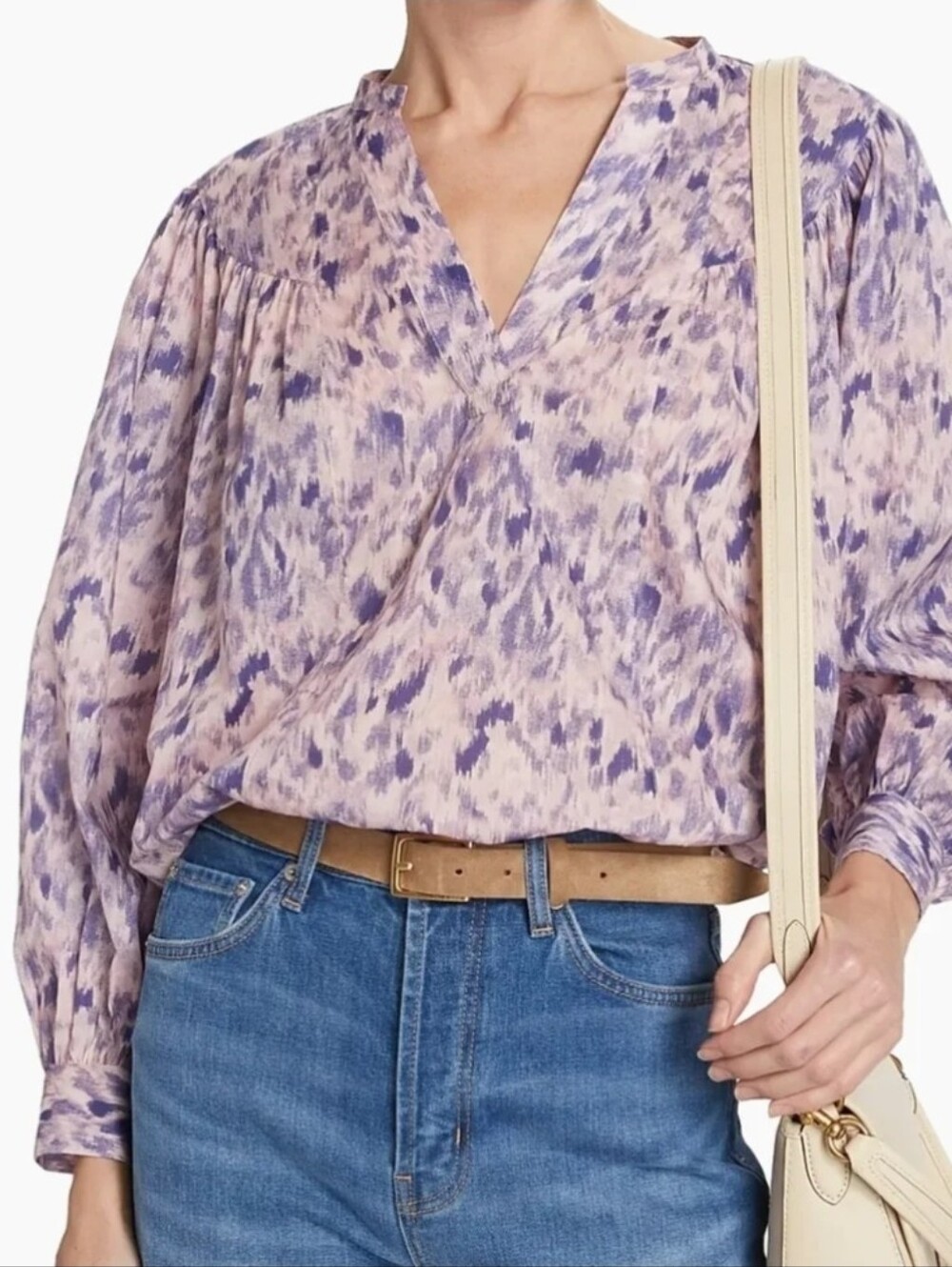 RAILS Fable Cotton Ikat-Inspired Blouse
